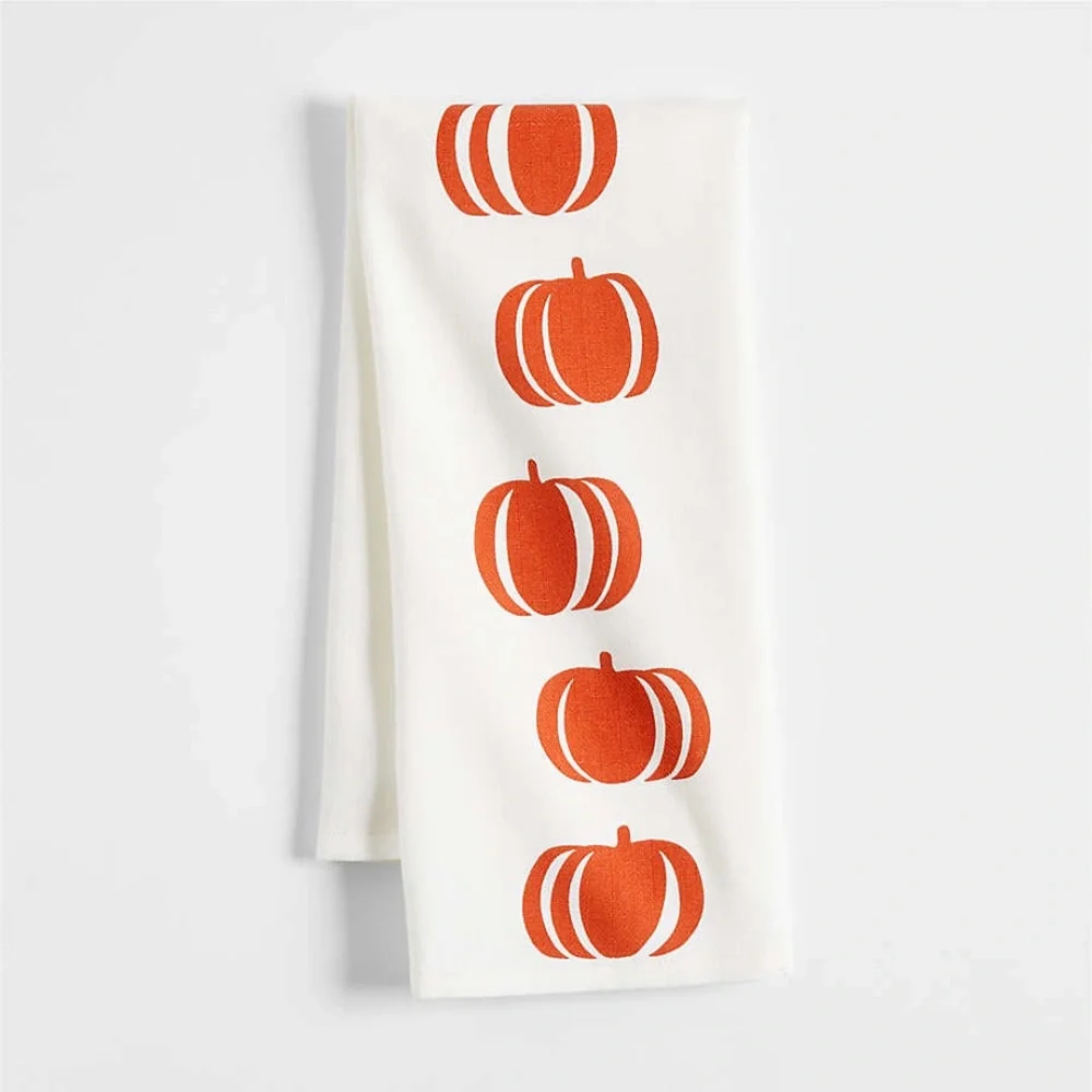 Crate & Barrel Pumpkin Fall Dish Towel